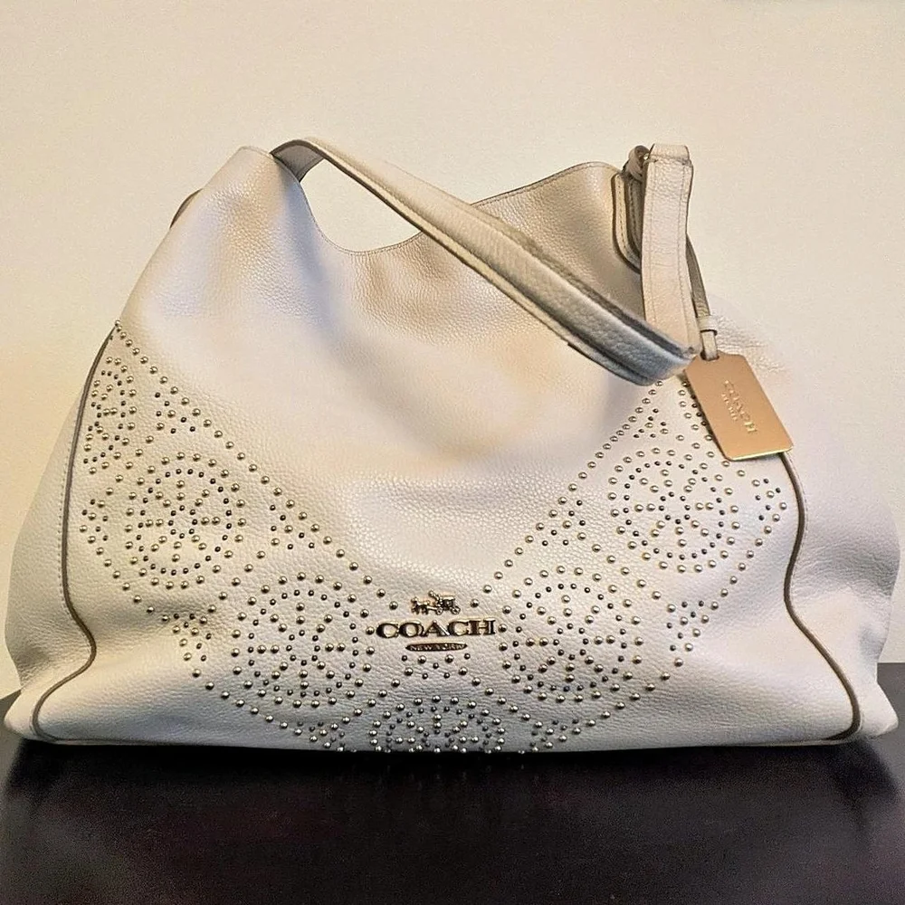 Limited Edition Coach White Edie Studded Women's Bag